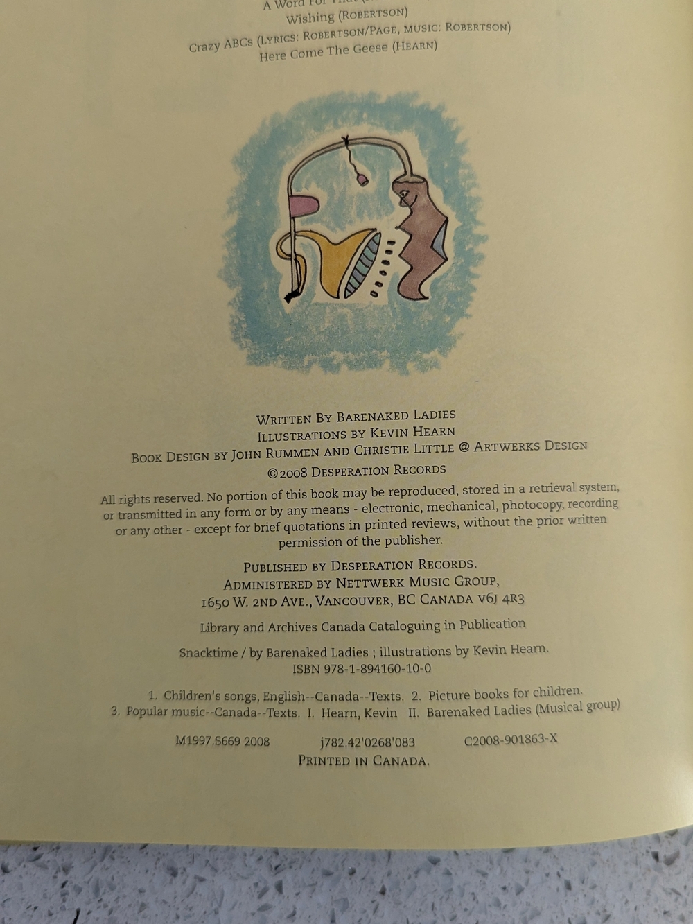Barenaked Ladies "Snacktime!" Book - Illustrated by Kevin Hearn WITH CD - Picture 3 of 3